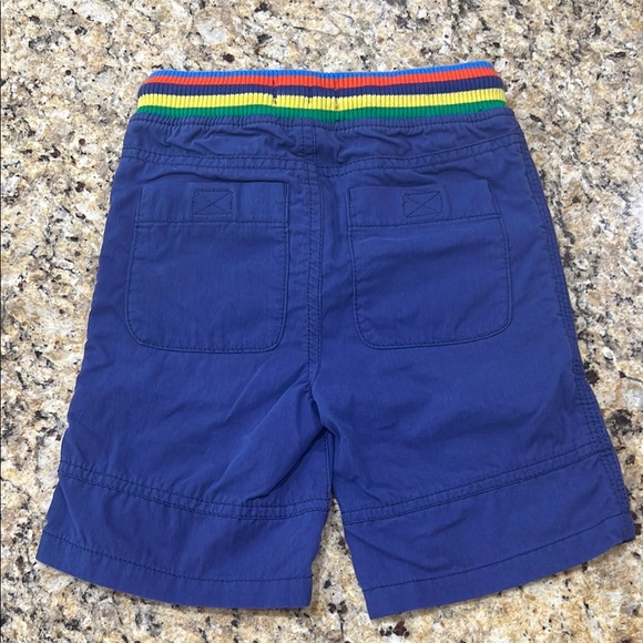 Mini Boden Blue Shorts with Rainbow Waistband - Picture 2 of 2
